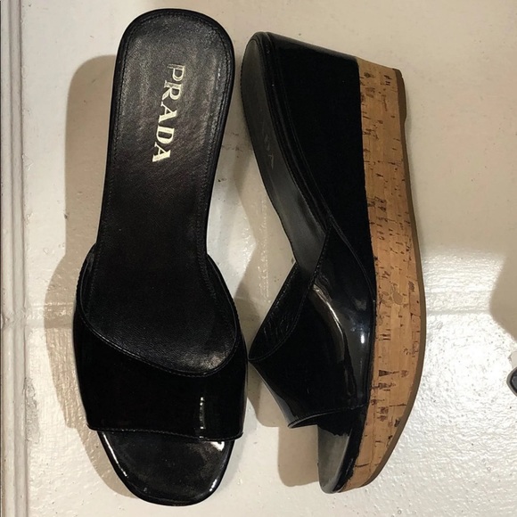 ‼️ SOLD‼️ Prada Wedge Slip on Sandals - Picture 3 of 8